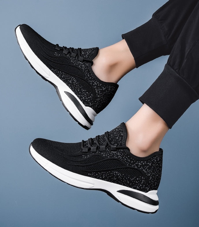 Sommer Sko for Menn med Skjult Hælløft – Pustende Mesh Sneakers med 7 cm Høydeøkning