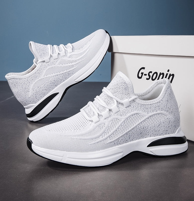 Sommer Sko for Menn med Skjult Hælløft – Pustende Mesh Sneakers med 7 cm Høydeøkning