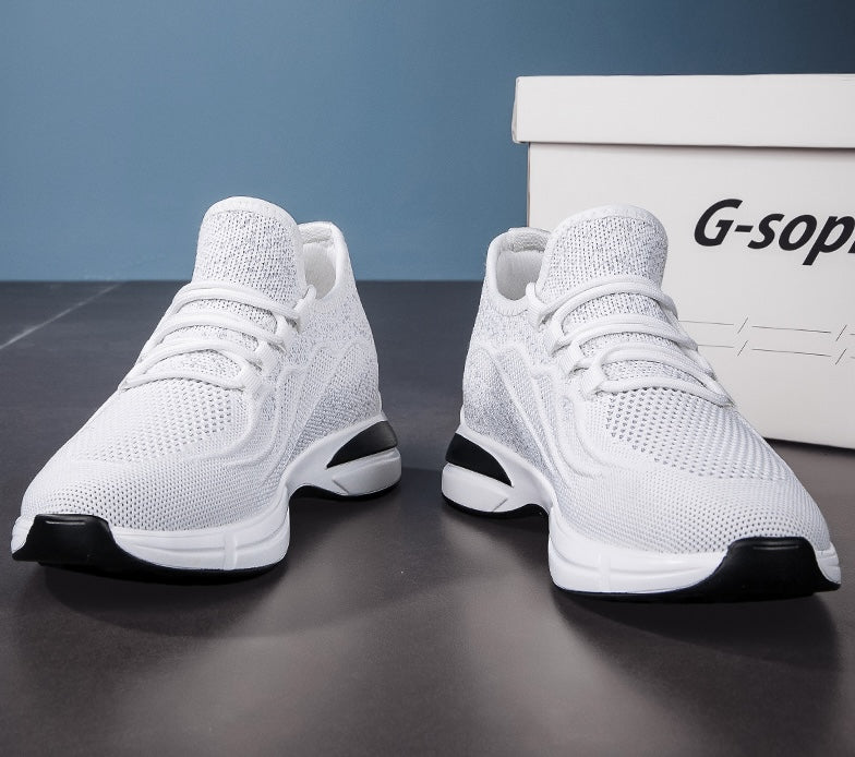 Sommer Sko for Menn med Skjult Hælløft – Pustende Mesh Sneakers med 7 cm Høydeøkning