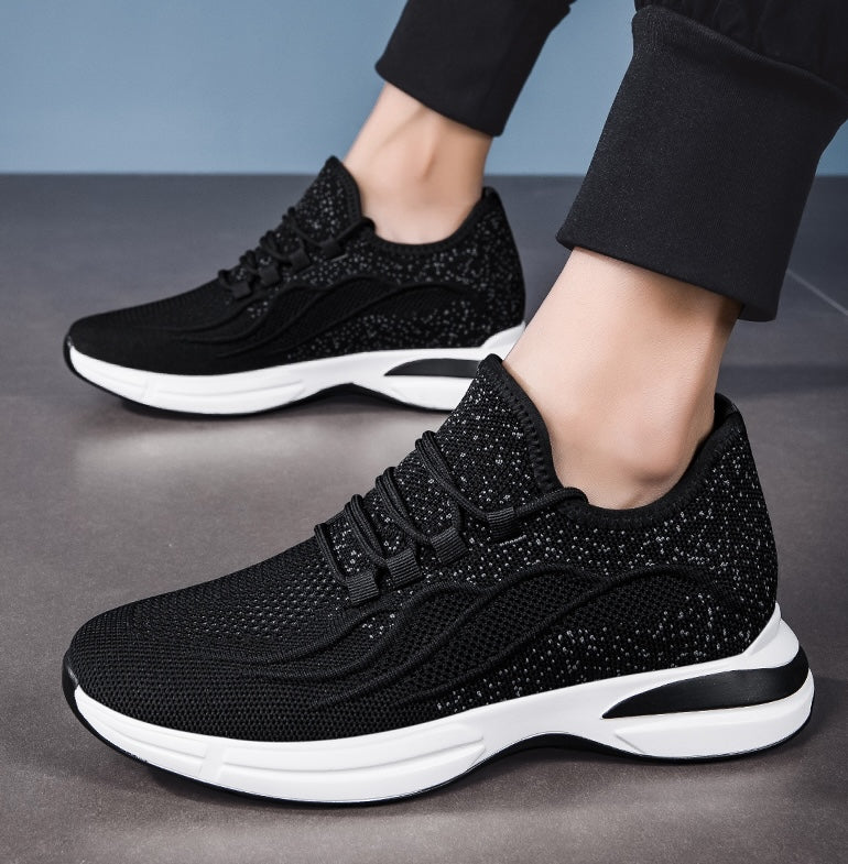 Sommer Sko for Menn med Skjult Hælløft – Pustende Mesh Sneakers med 7 cm Høydeøkning