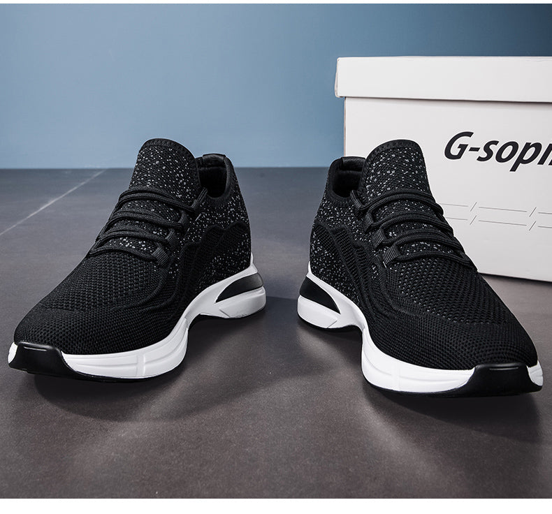 Sommer Sko for Menn med Skjult Hælløft – Pustende Mesh Sneakers med 7 cm Høydeøkning