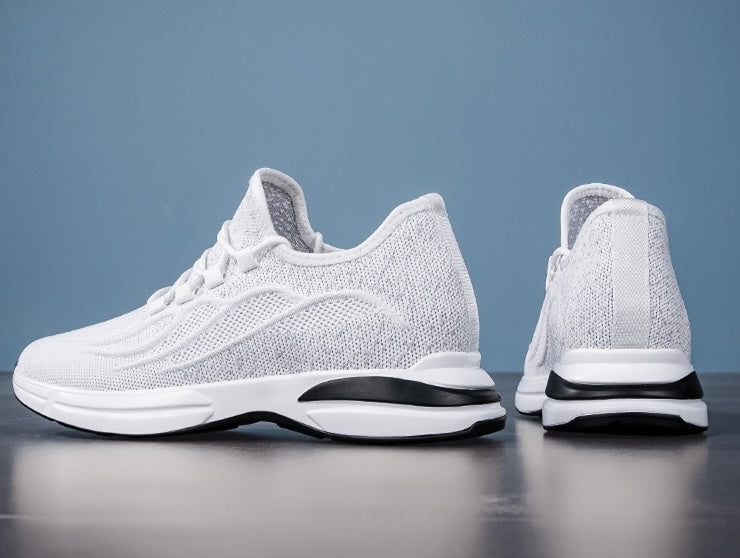 Sommer Sko for Menn med Skjult Hælløft – Pustende Mesh Sneakers med 7 cm Høydeøkning