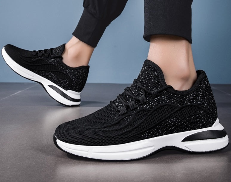 Sommer Sko for Menn med Skjult Hælløft – Pustende Mesh Sneakers med 7 cm Høydeøkning