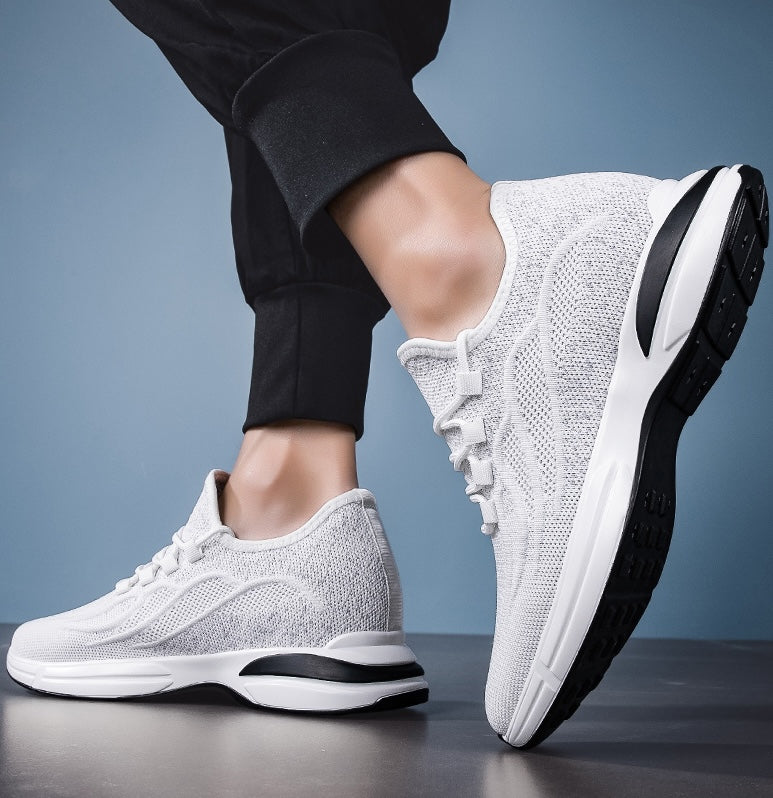 Sommer Sko for Menn med Skjult Hælløft – Pustende Mesh Sneakers med 7 cm Høydeøkning