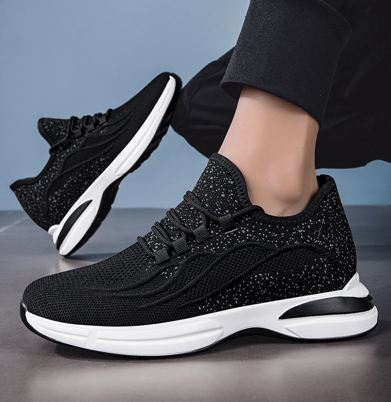 Sommer Sko for Menn med Skjult Hælløft – Pustende Mesh Sneakers med 7 cm Høydeøkning