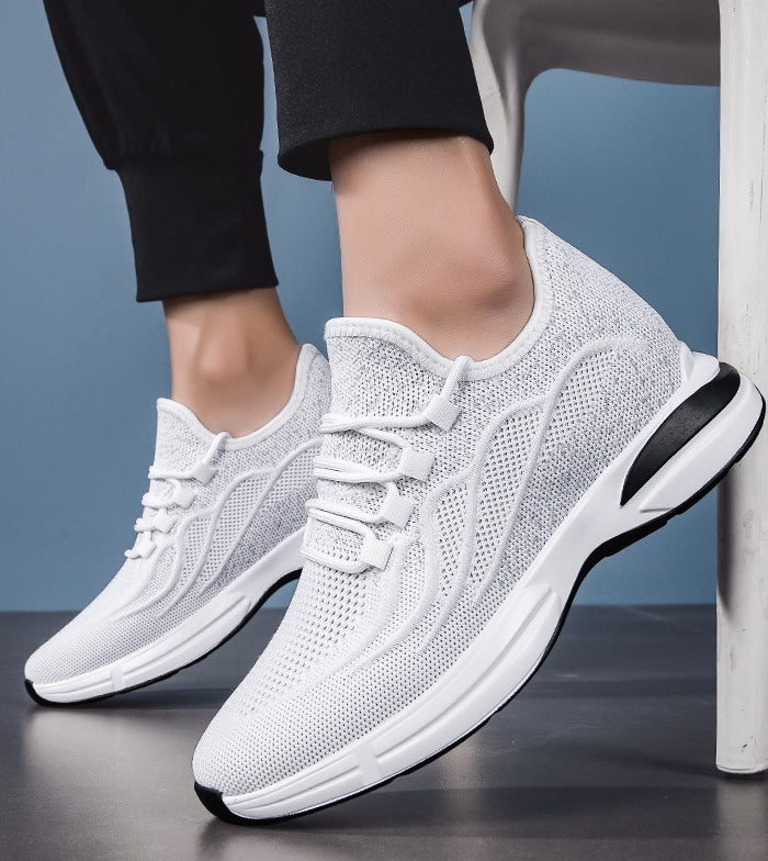 Sommer Sko for Menn med Skjult Hælløft – Pustende Mesh Sneakers med 7 cm Høydeøkning