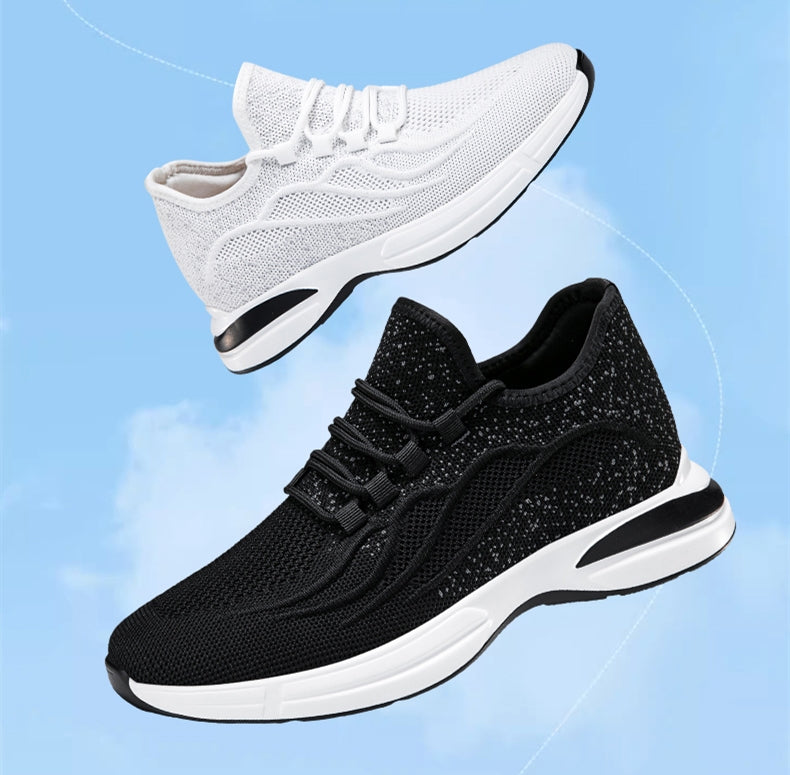 Sommer Sko for Menn med Skjult Hælløft – Pustende Mesh Sneakers med 7 cm Høydeøkning