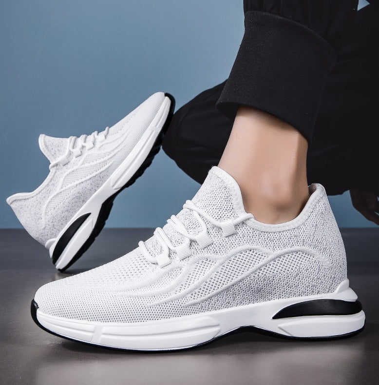 Sommer Sko for Menn med Skjult Hælløft – Pustende Mesh Sneakers med 7 cm Høydeøkning