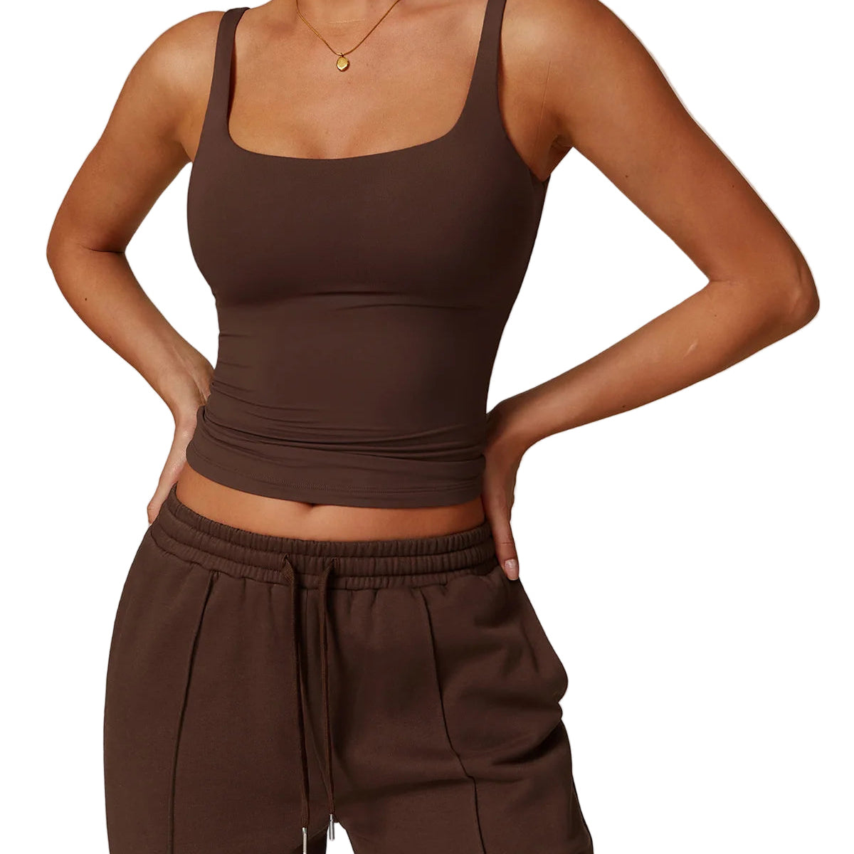 Sports-BH & Treningssinglet for Dame – Kvadratisk utringning og tettsittende passform