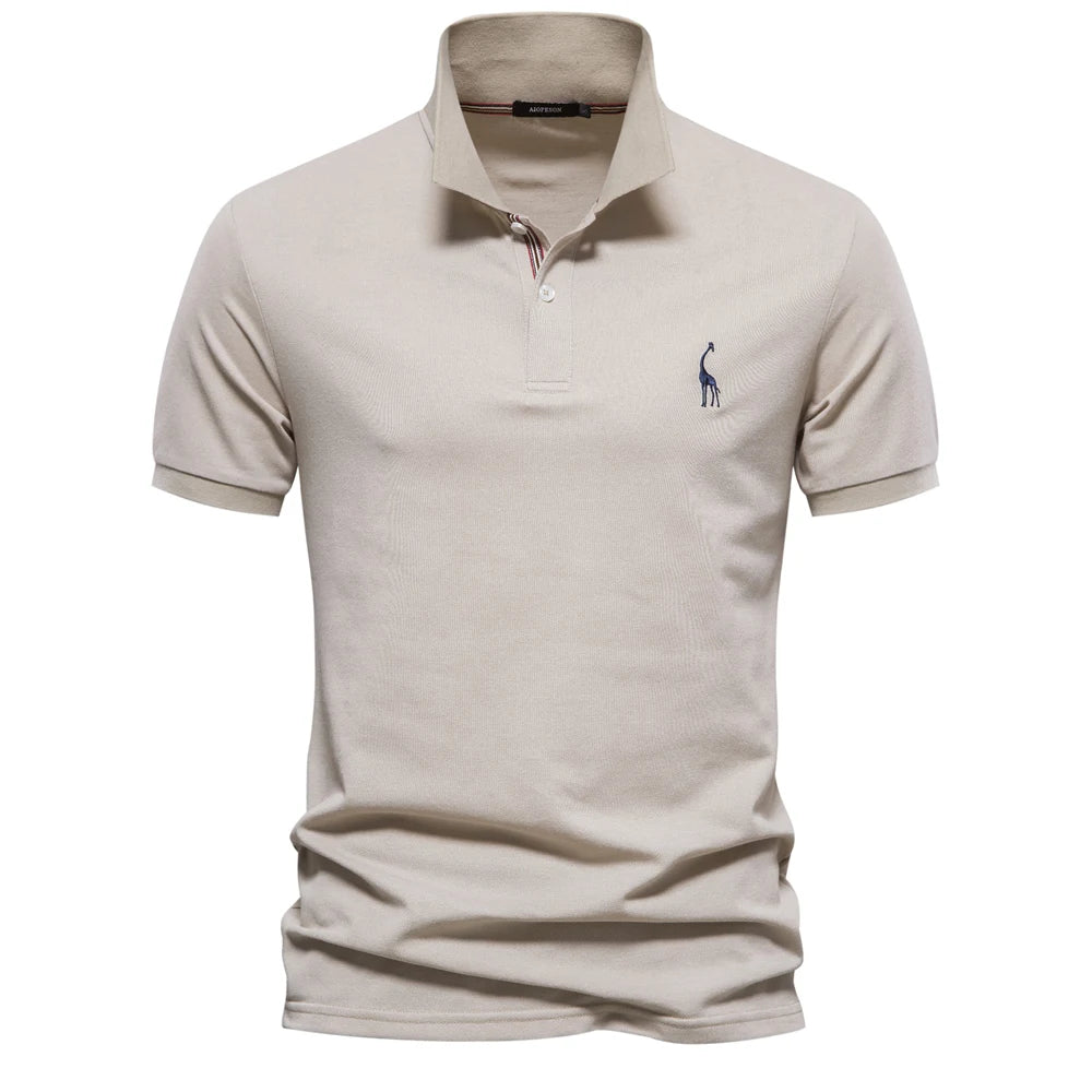 Klassisk Pique Polo for Herre – Kortermet i Bomull, Ensfarget og Perfekt til Sommeren