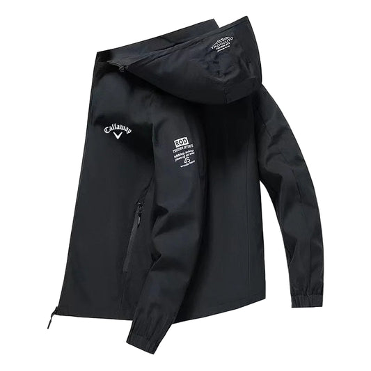 Herrejakke Vind- og Vannavvisende – Sporty Allværsjakke med Hette og Glidelås