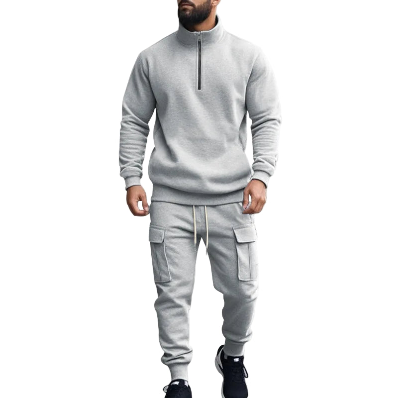 Herre Joggedress – Semi-zip Genser & Fleecebukse | Slim Fit & Komfortabel Vinterstil