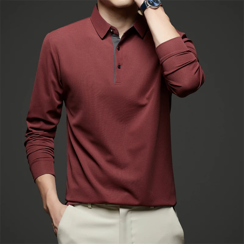 Herre Langermet Polo – Business Casual, Komfortabel & Allsidig