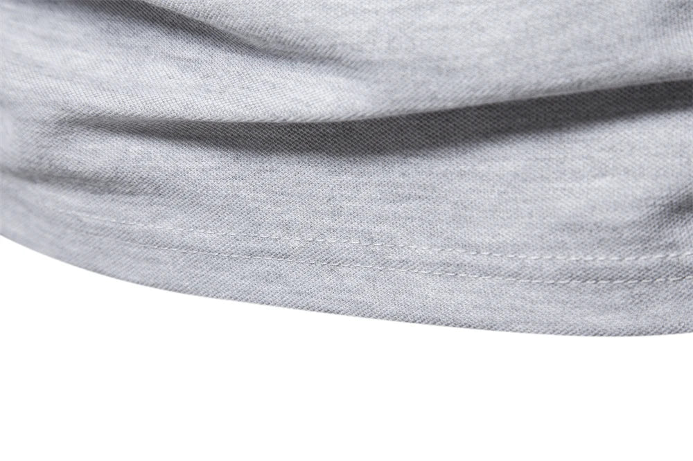 Langermet Pique Skjorte for Herre – Ensfarget med Brodert Hjort, Perfekt for Vår og Business Casual