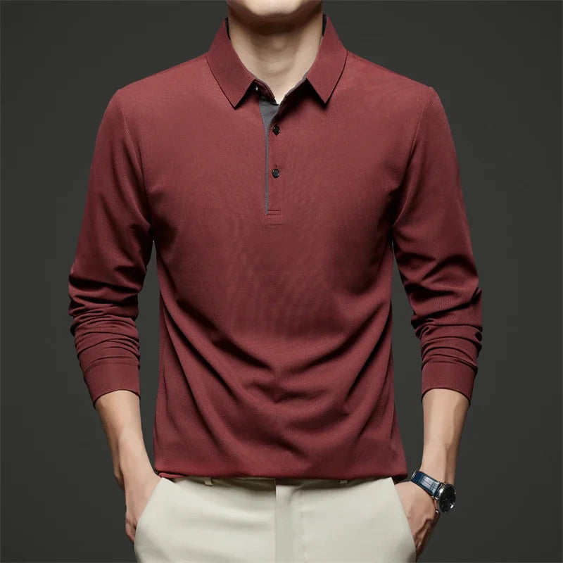Herre Langermet Polo – Business Casual, Komfortabel & Allsidig