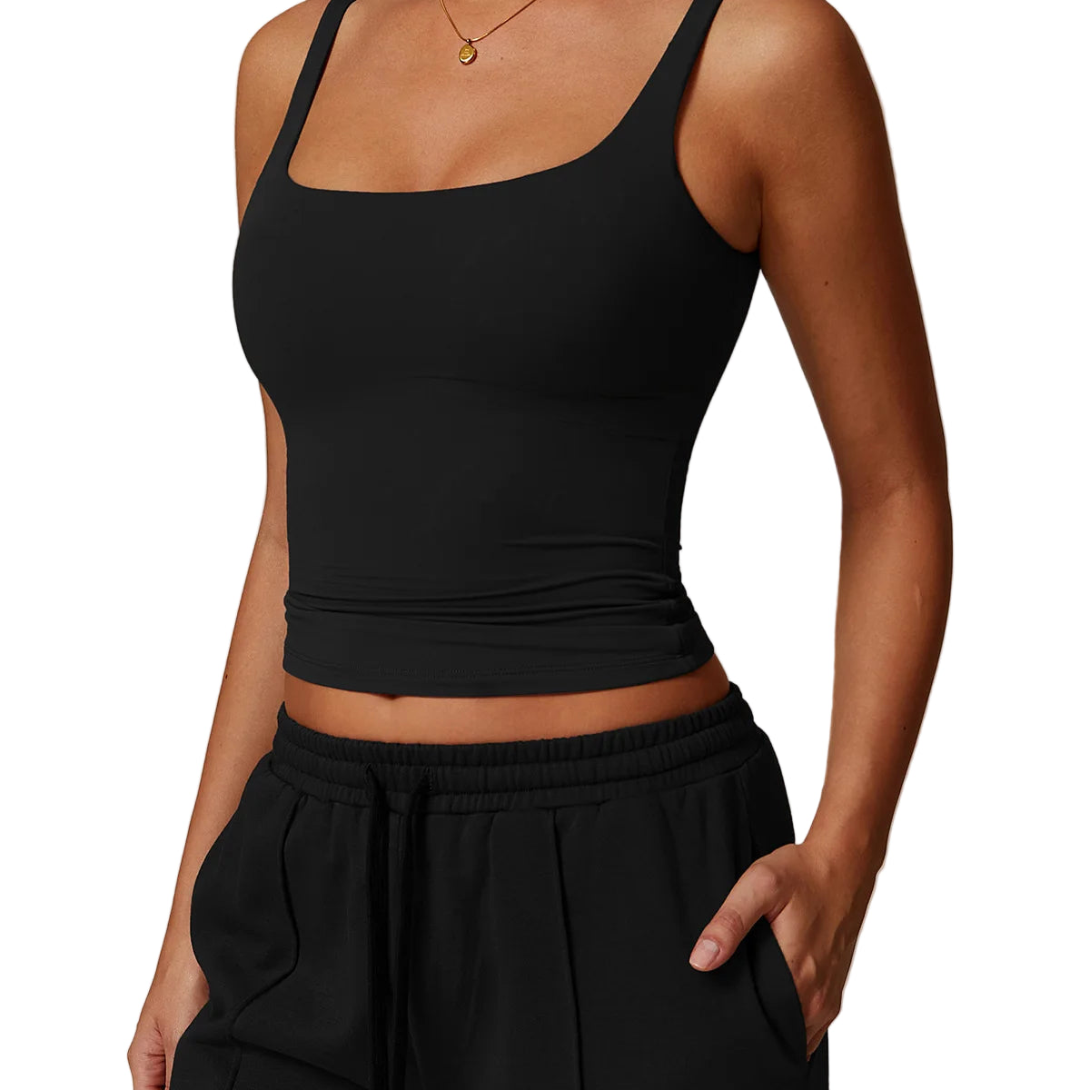 Sports-BH & Treningssinglet for Dame – Kvadratisk utringning og tettsittende passform