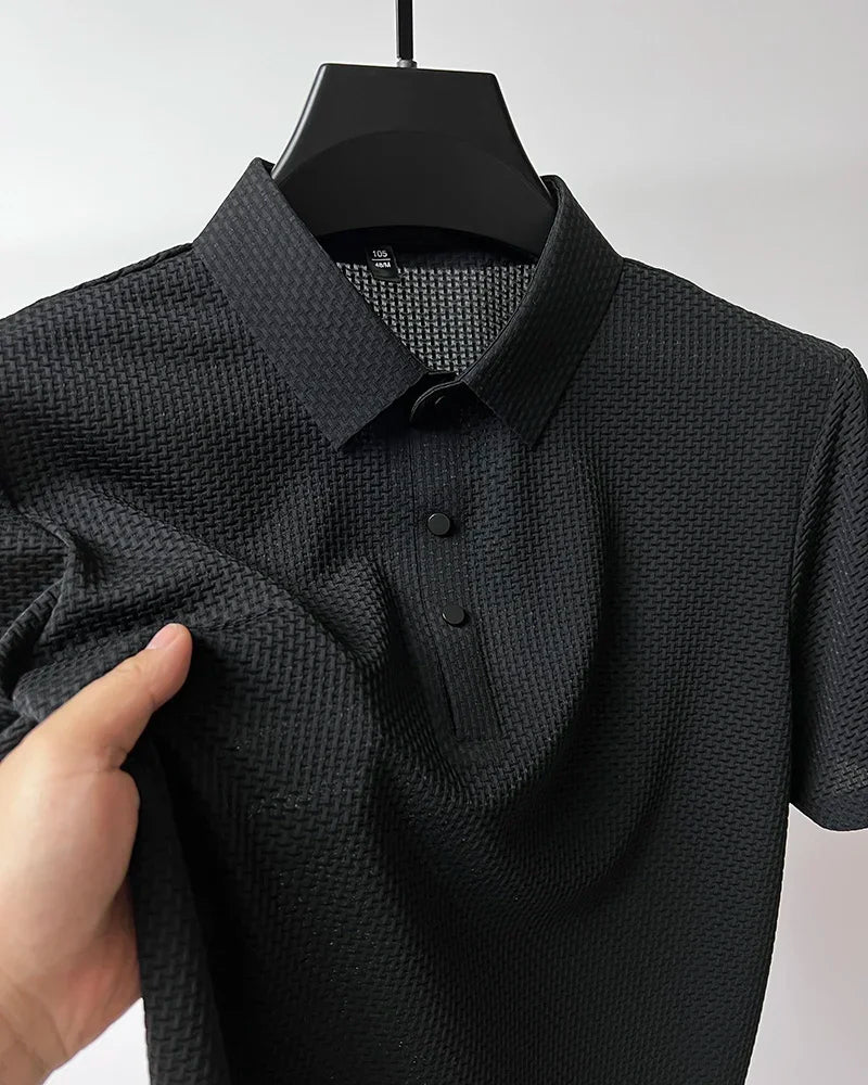 Kortermet Polo T-skjorte for Herre – Sommerlig, Pustende og Business Casual (M–4XL)