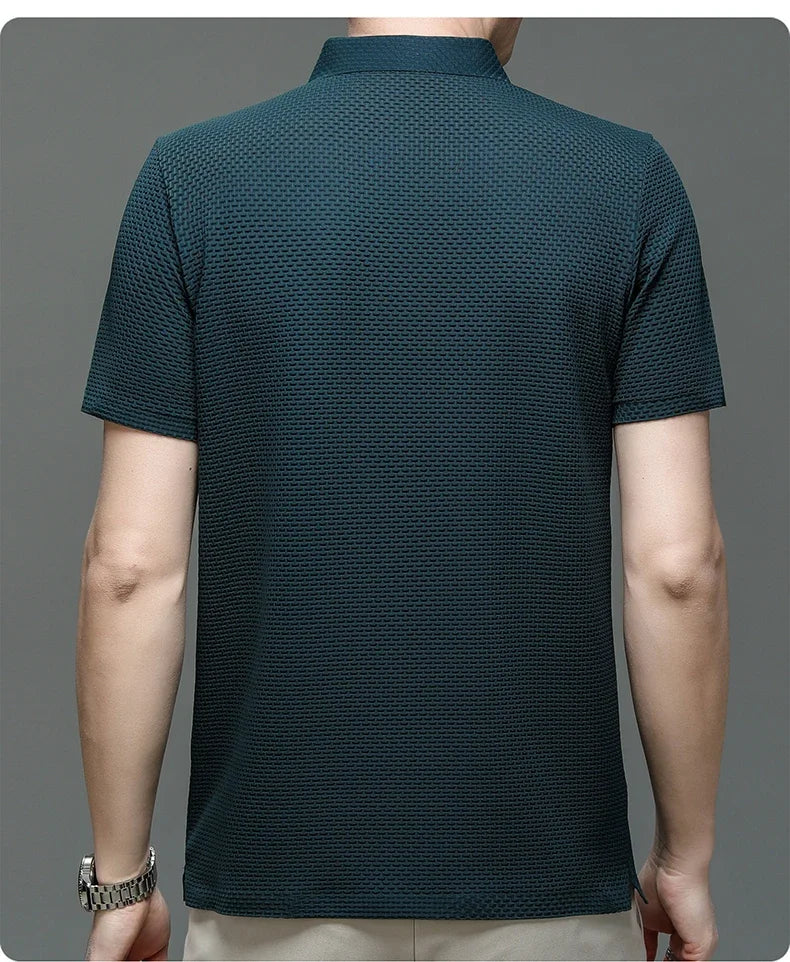 Kortermet Polo T-skjorte for Herre – Sommerlig, Pustende og Business Casual (M–4XL)