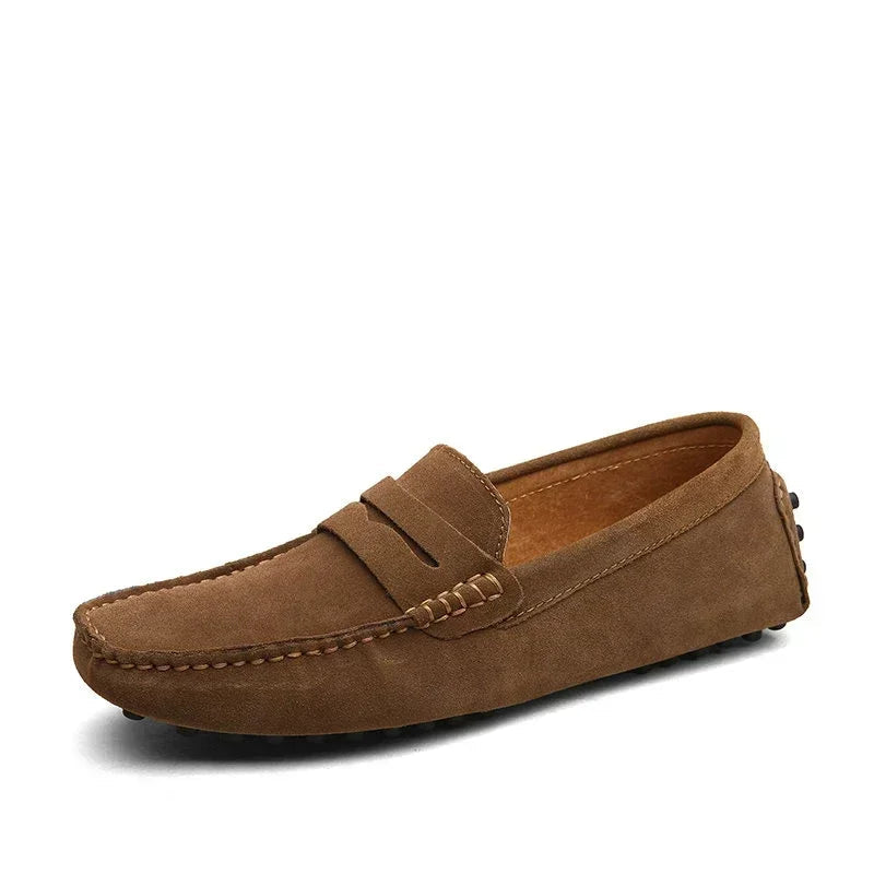 Herresko i Ekte Skinn – Komfortable Mokasiner i Størrelse Opptil 49, Slip-On og Perfekte til Fritid eller Bilkjøring