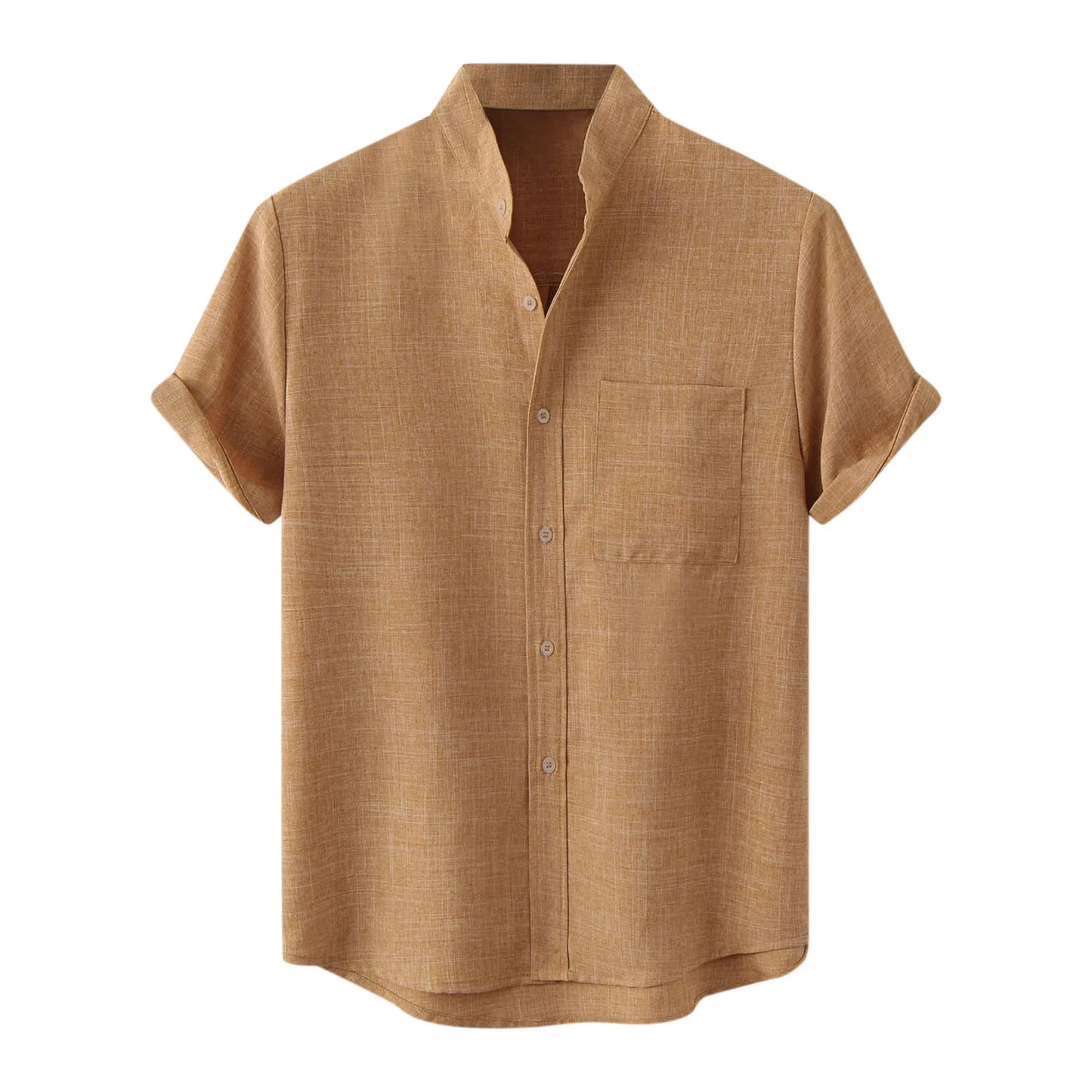 Sommer Skjorte for Menn – Pustende Bomull & Lin, Kortermet, Elegant og Casual
