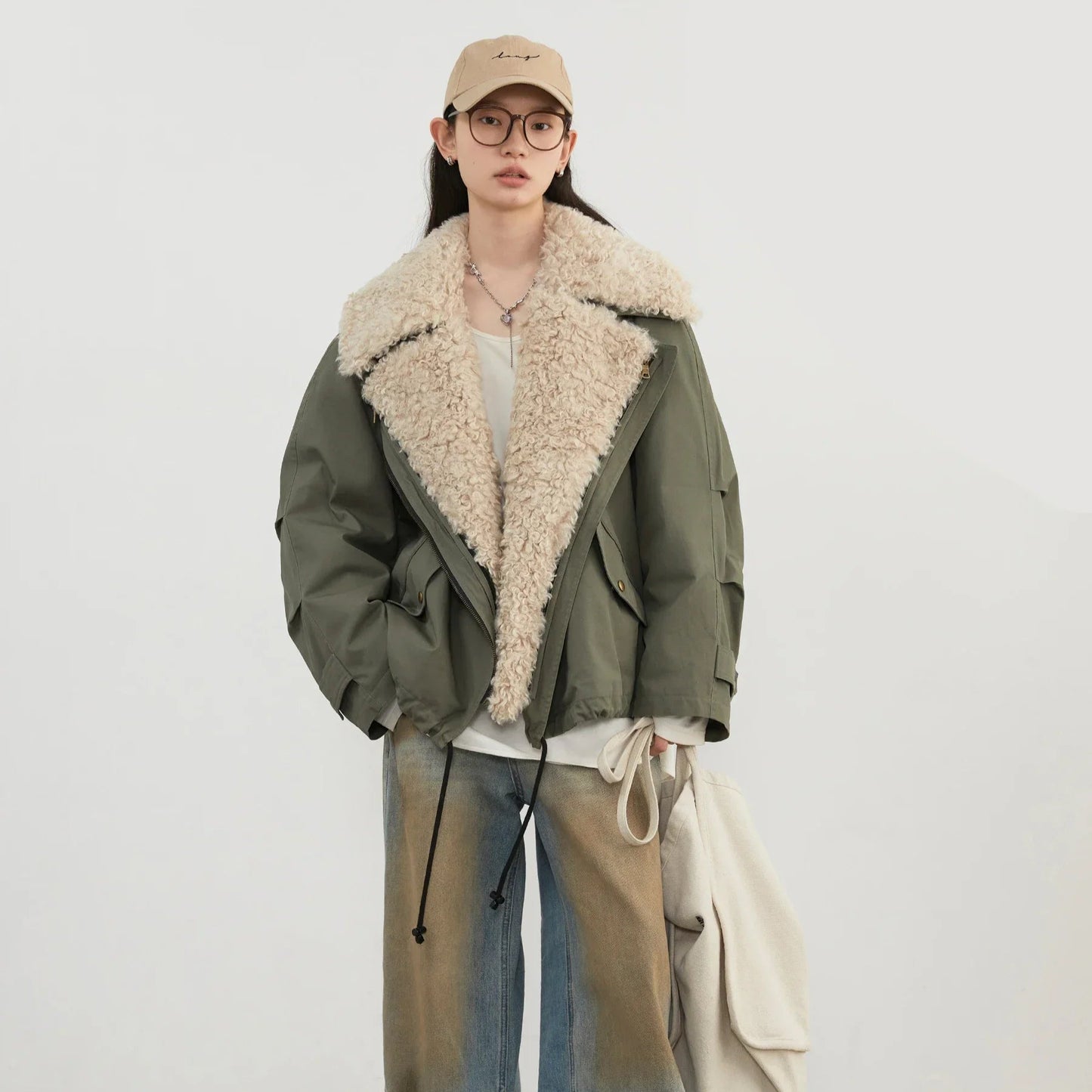 Retro Bomberjakke for Dame – Tykk & Varm Motorsykkelinspirert Jakke | Streetwear & Casual Stil for Høst og Vinter 2024