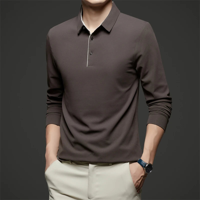 Herre Langermet Polo – Business Casual, Komfortabel & Allsidig