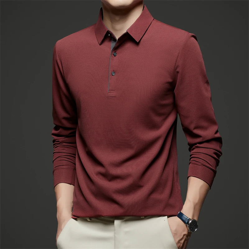 Herre Langermet Polo – Business Casual, Komfortabel & Allsidig
