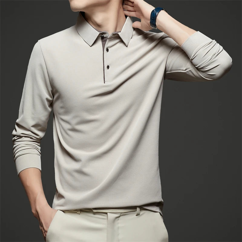 Herre Langermet Polo – Business Casual, Komfortabel & Allsidig