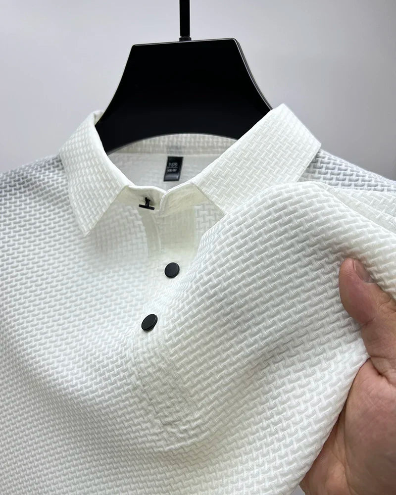 Kortermet Polo T-skjorte for Herre – Sommerlig, Pustende og Business Casual (M–4XL)