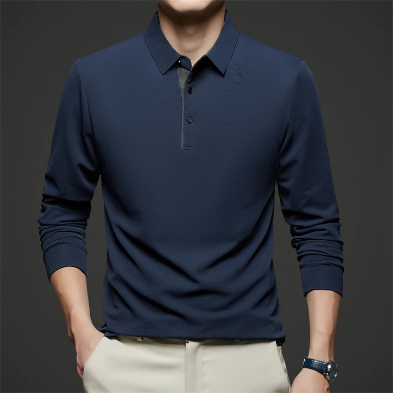 Herre Langermet Polo – Business Casual, Komfortabel & Allsidig