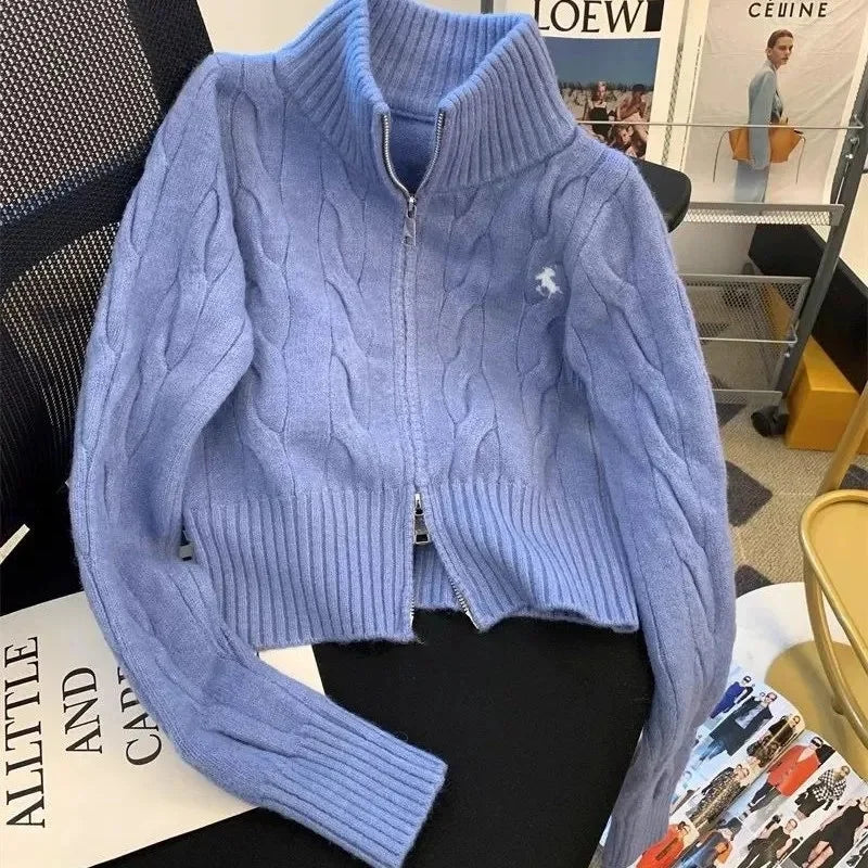 Løs, varm strikkecardigan – langermet jakke i myk strikk (høst/vinter)