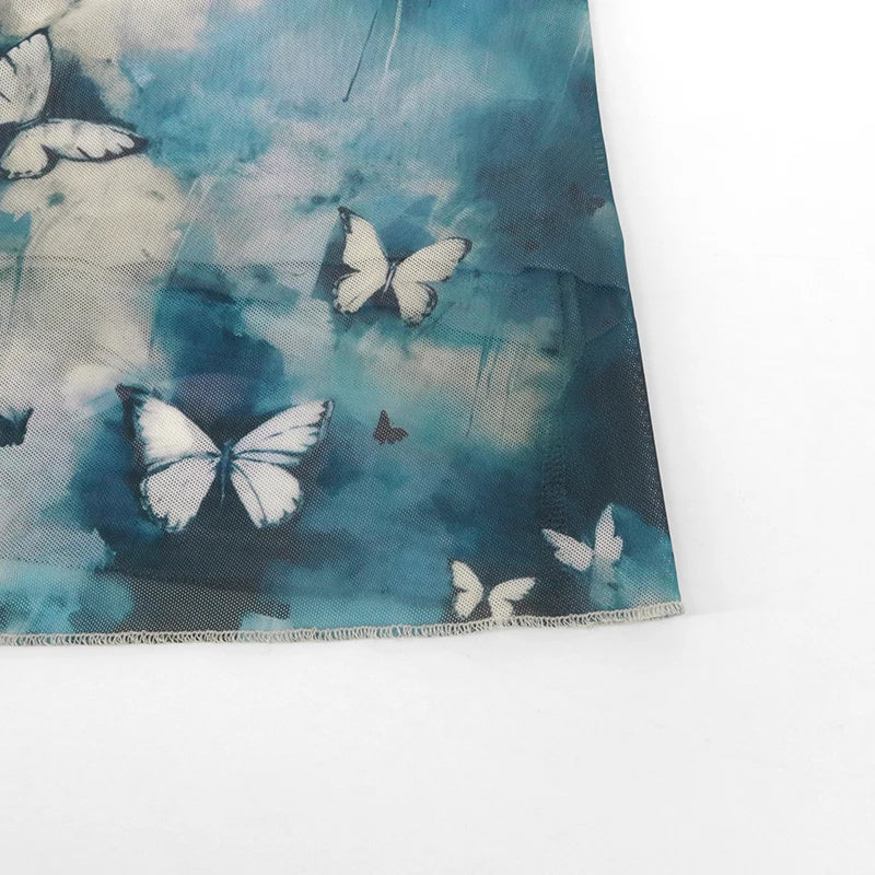 Sommerkjole med Sommerfugltrykk – Ermeløs Maxikjole med Stropper