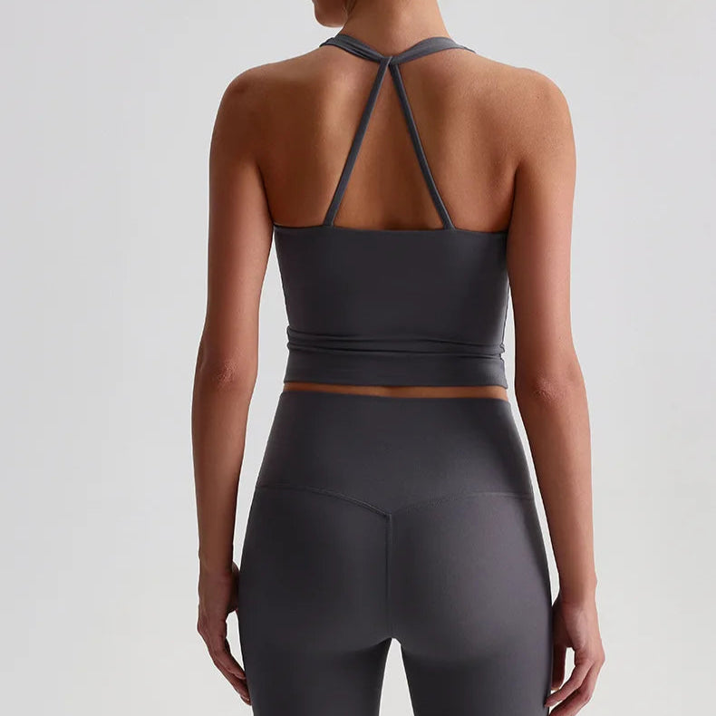 Treningssinglet med kryssrygg – Sports-BH med høy støtte og integrerte innlegg