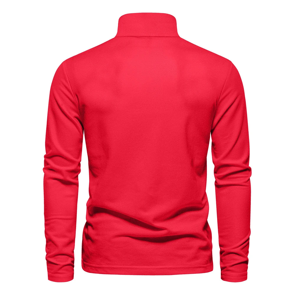 Langermet Pique Skjorte for Herre – Ensfarget med Brodert Hjort, Perfekt for Vår og Business Casual