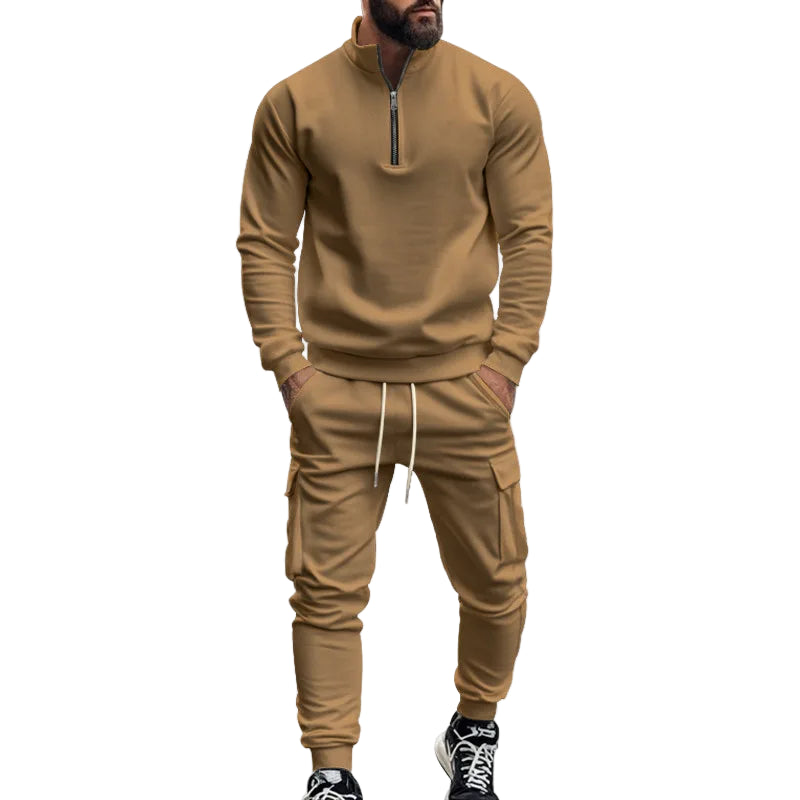 Herre Joggedress – Semi-zip Genser & Fleecebukse | Slim Fit & Komfortabel Vinterstil