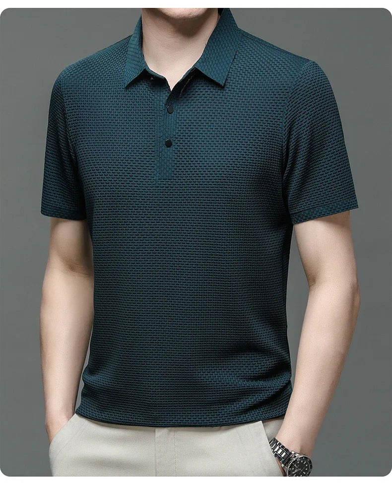 Kortermet Polo T-skjorte for Herre – Sommerlig, Pustende og Business Casual (M–4XL)