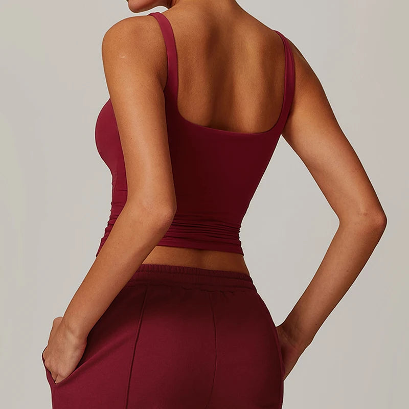 Sports-BH & Treningssinglet for Dame – Kvadratisk utringning og tettsittende passform