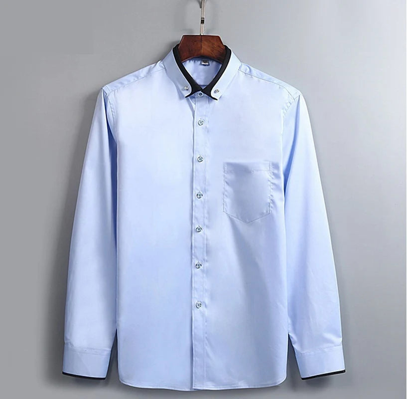 Formell Herreskjorte med Lange Ermer – Perfekt for Bryllup og Fest, Tilgjengelig i Store Størrelser (Opp til 14XL)