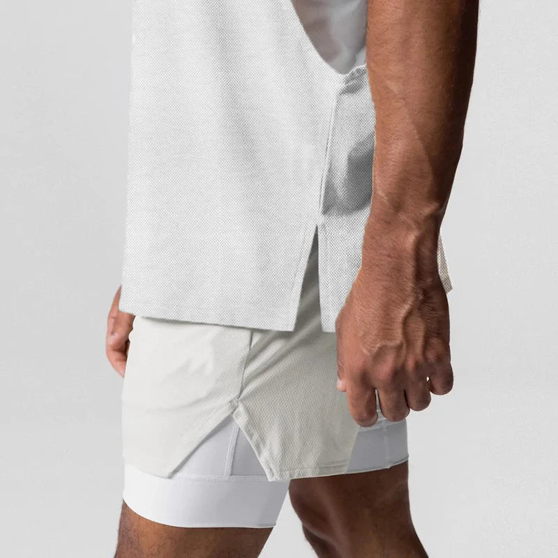 Sommer Singlet med Åpen Side – Mesh Treningstopp uten Ermer for Herre