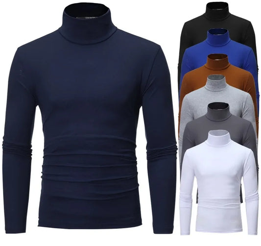 Herre Vinterundertøy – Termisk Langermet Trøye med Høy Hals | Slim Fit & Varm Baselayer