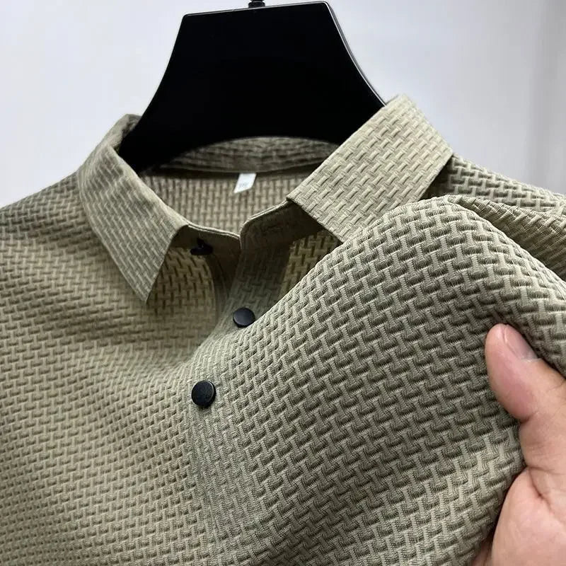 Kortermet Polo T-skjorte for Herre – Sommerlig, Pustende og Business Casual (M–4XL)