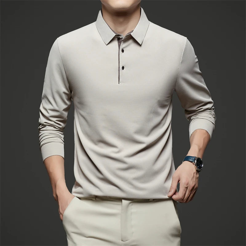 Herre Langermet Polo – Business Casual, Komfortabel & Allsidig