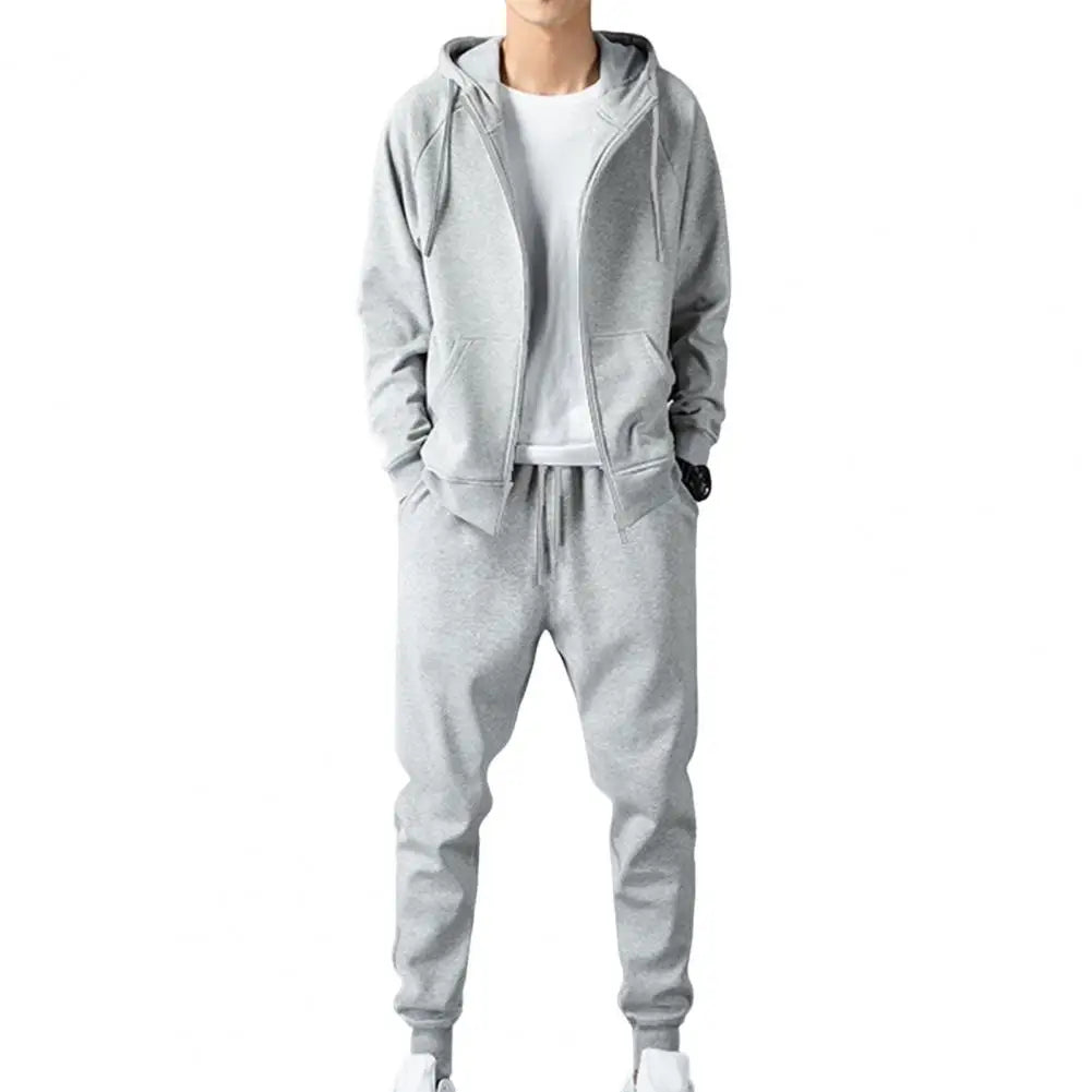 Joggedress med Hette til Høst – Unisex Sett med Hettegenser og Joggebukse (Svart)