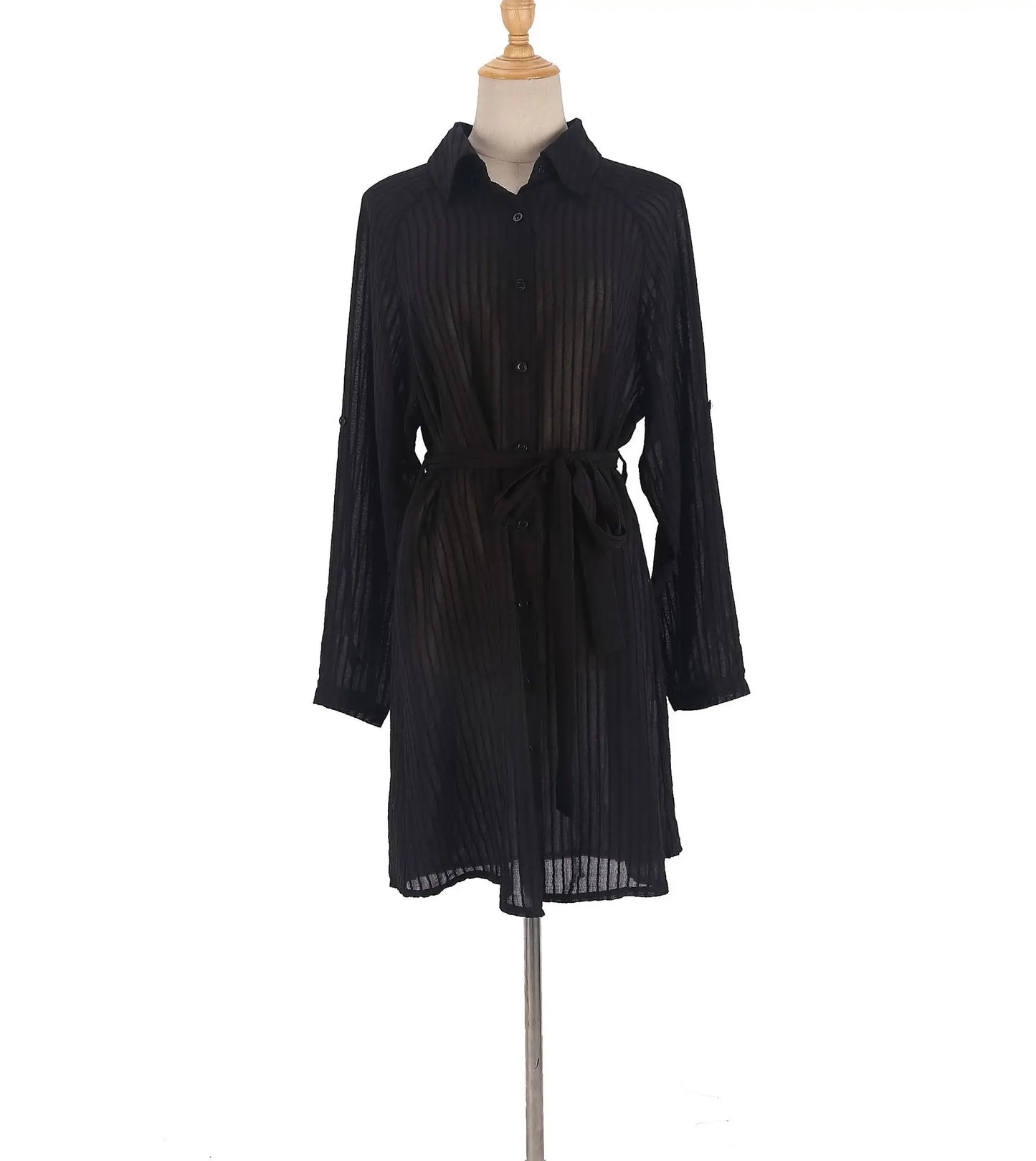 Elegant Strandkimono med Belte – Perfekt som Bikini Cover-Up