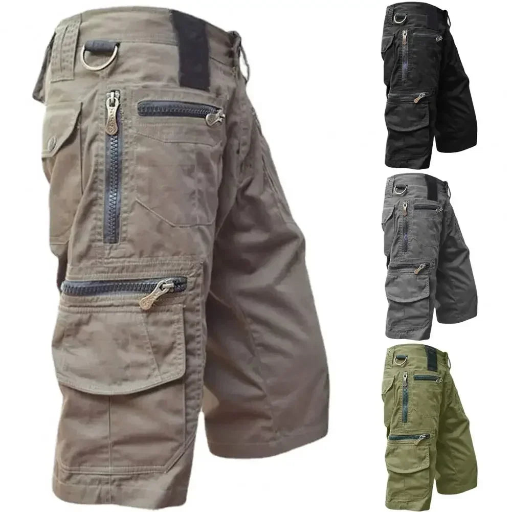 Taktiske Herreshorts med Flere Lommer – Militærstil, Sommer, Rett Passform