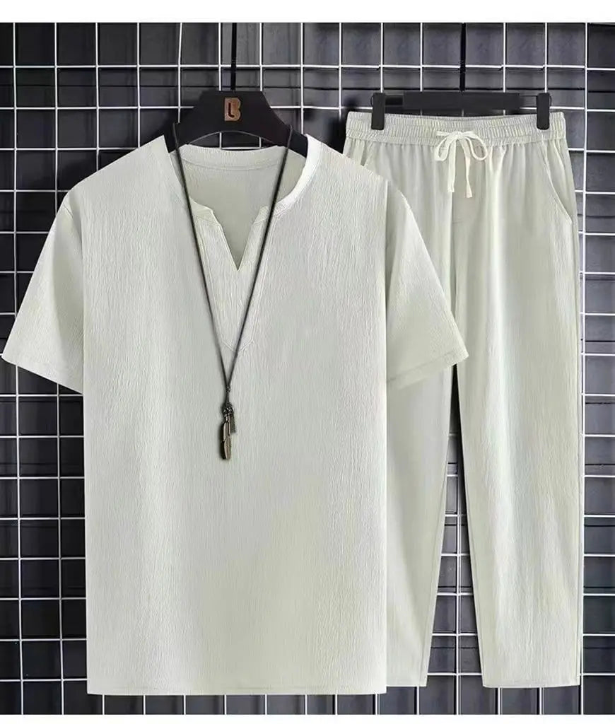 Sommer Joggedress for Menn – T-skjorte + Bukse Sett fra MOOWNUC | Sporty og Komfortabelt
