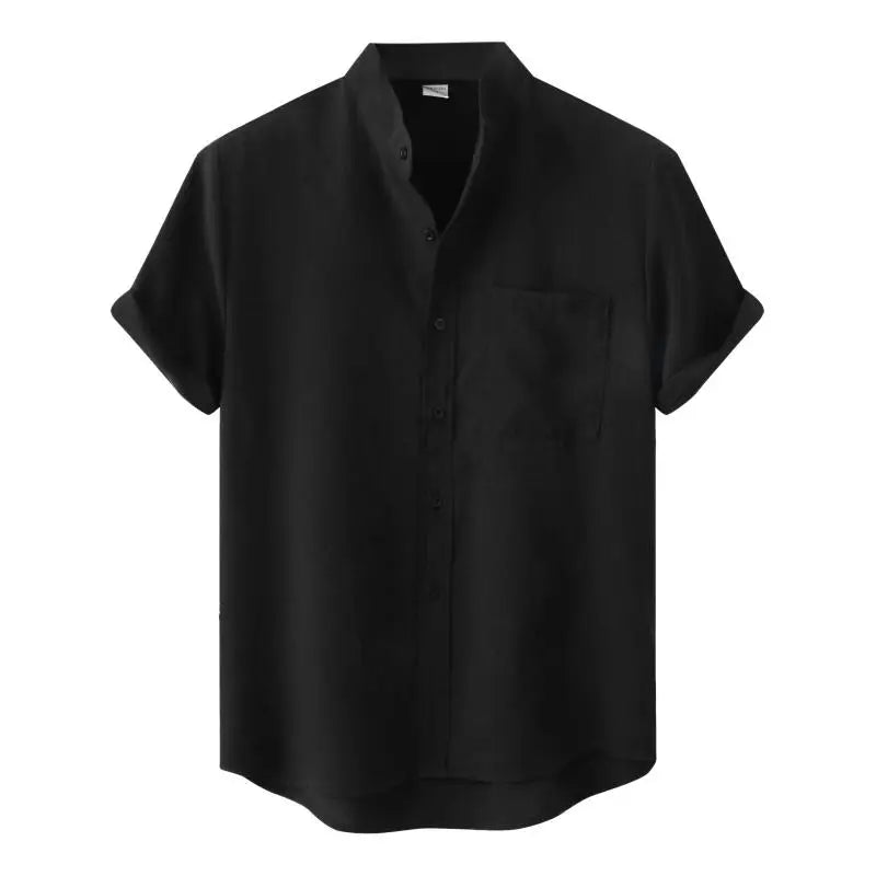 Sommer Skjorte for Menn – Pustende Bomull & Lin, Kortermet, Elegant og Casual