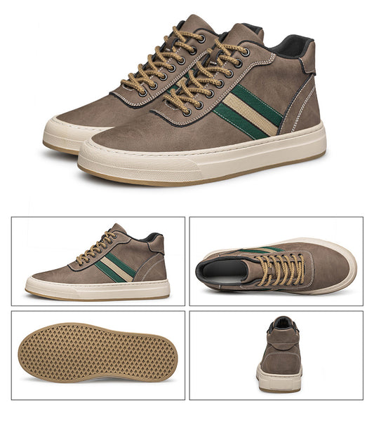 Herresneakers i Ekte Skinn – Øker Høyden med 7 cm | Stilrene Høye Løftesko