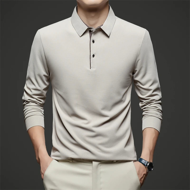 Herre Langermet Polo – Business Casual, Komfortabel & Allsidig