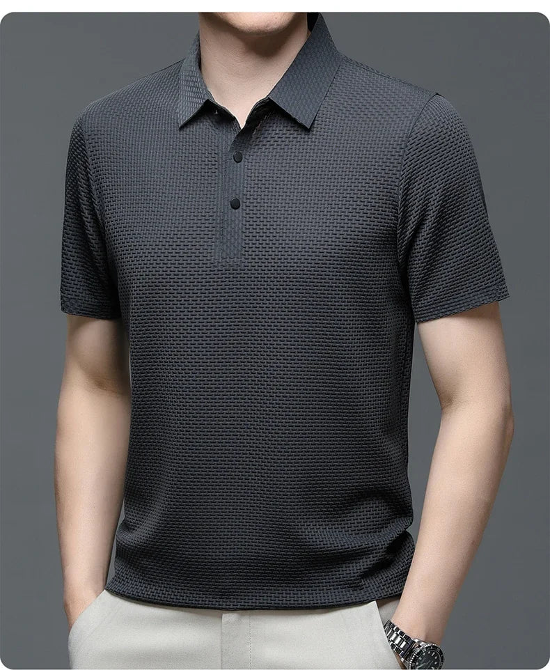 Kortermet Polo T-skjorte for Herre – Sommerlig, Pustende og Business Casual (M–4XL)